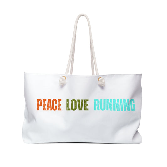 Peace Love Running Canvas Weekender Bag