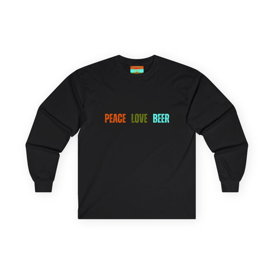 Peace Love Beer Ultra Cotton Long Sleeve Tee