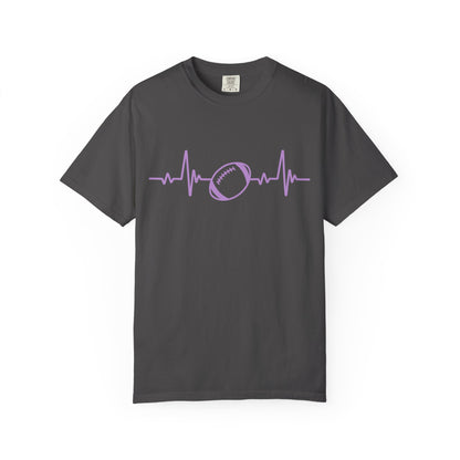 Football Heartbeat Graphic Tee | Soft Cotton T-Shirt for Football Fans