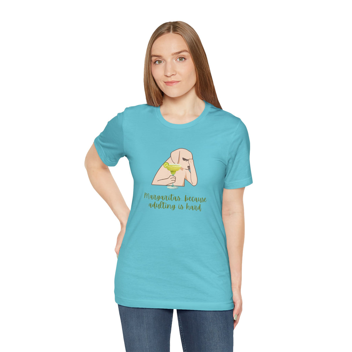 Margaritas...Because Adulting Is Hard | Unisex Jersey T-Shirt