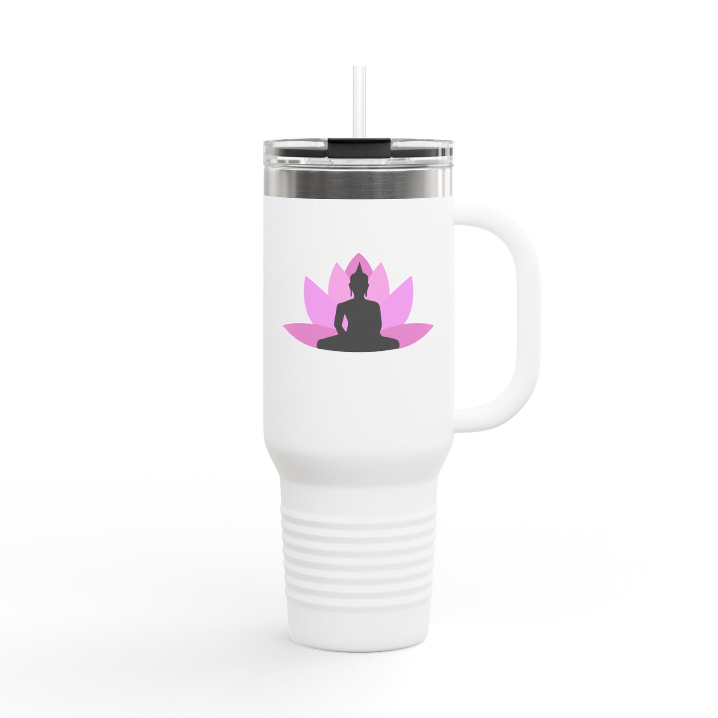 Buddha Lotus 40 oz Insulated Travel Tumbler | Bubblegum | Meditation & Yoga Drinkware