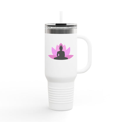 Buddha Lotus 40 oz Insulated Travel Tumbler | Bubblegum | Meditation & Yoga Drinkware
