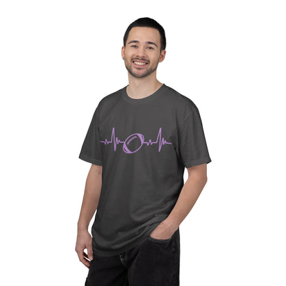 Football Heartbeat Graphic Tee | Soft Cotton T-Shirt for Football Fans
