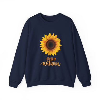 Hello Autumn Sunflower Crewneck Sweatshirt