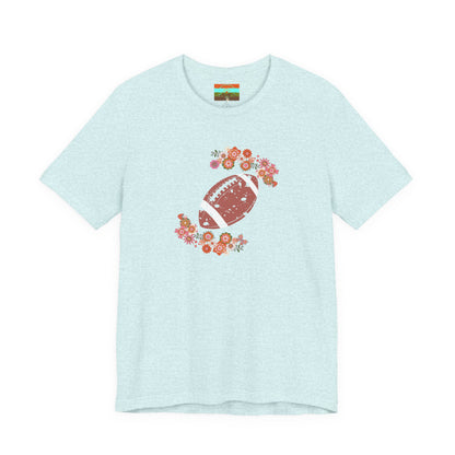 Vintage Floral Football Graphic Tee | 60s Hippie Style
