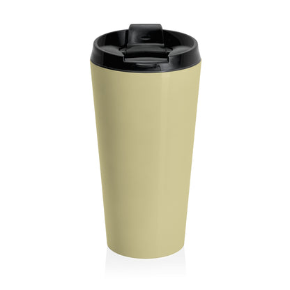 Wooden Hiking Trail Sign Stainless Steel Travel Mug in Ecru