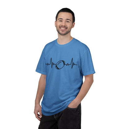Football Heartbeat Graphic Tee | Soft Cotton T-Shirt for Football Fans