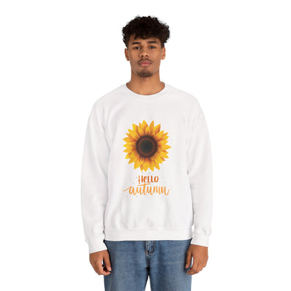 Hello Autumn Sunflower Crewneck Sweatshirt