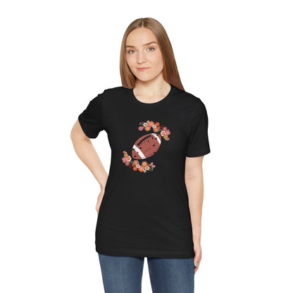 Vintage Floral Football Graphic Tee | 60s Hippie Style