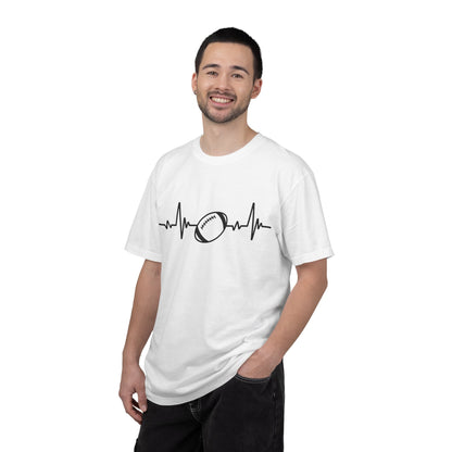 Football Heartbeat Graphic Tee | Soft Cotton T-Shirt for Football Fans