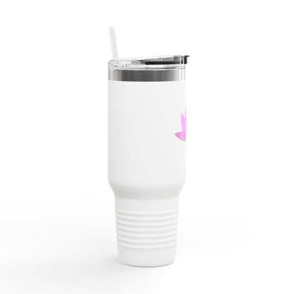 Buddha Lotus 40 oz Insulated Travel Tumbler | Bubblegum | Meditation & Yoga Drinkware