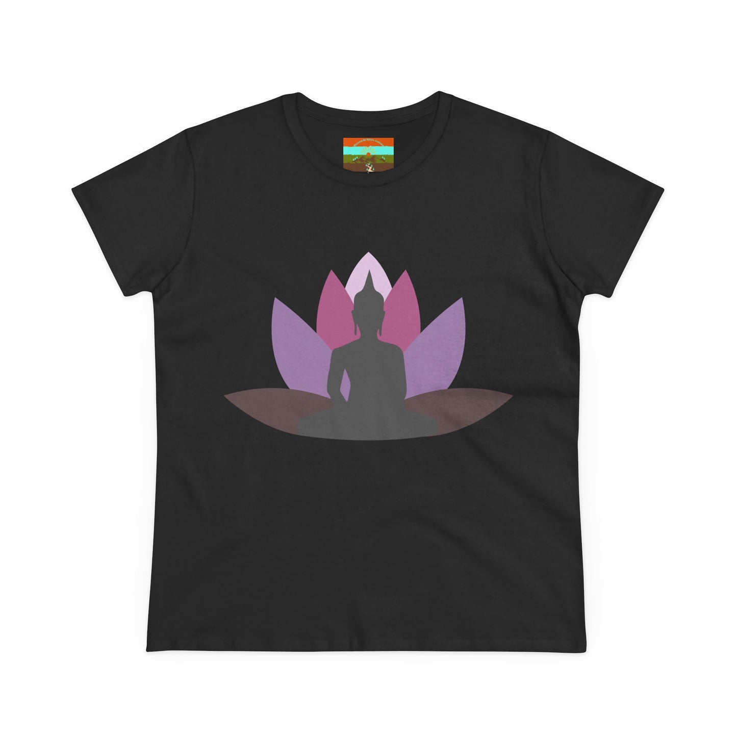 Buddha Lotus Women's Cotton Tee | Mauve | Mindfulness & Yoga Apparel