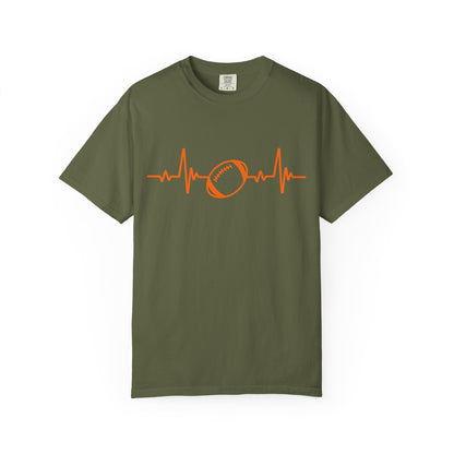 Football Heartbeat Graphic Tee | Soft Cotton T-Shirt for Football Fans