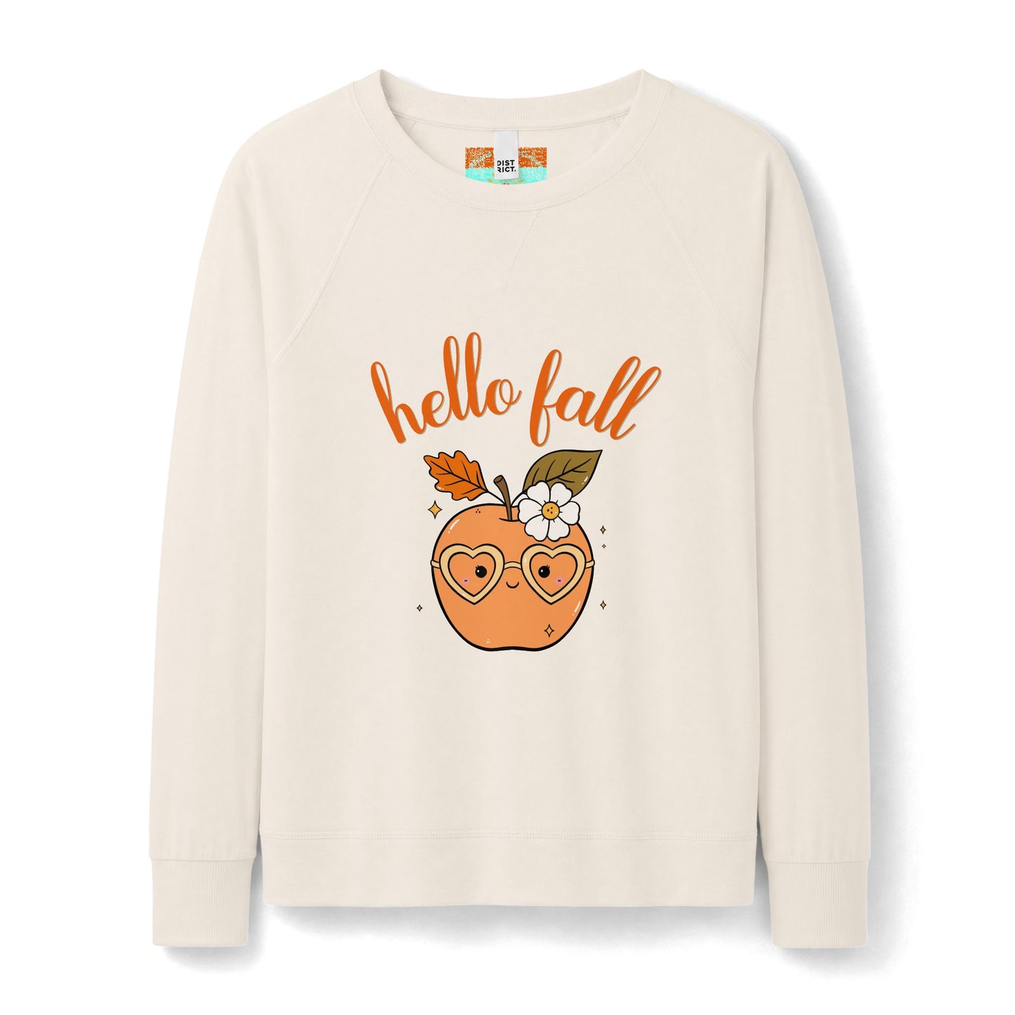 Hello Fall Retro Apple Sweatshirt — Women's Cozy Autumn Crewneck