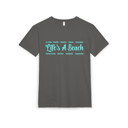 Life’s A Beach – San Diego Unisex Sueded T-Shirt | Beach Lover Tee