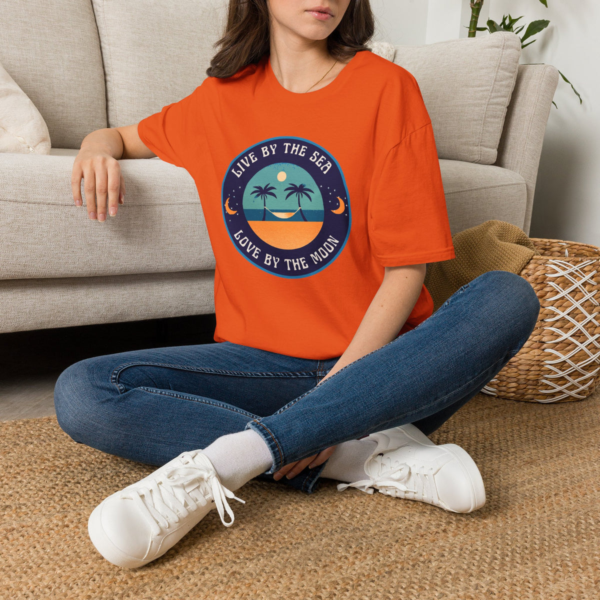 Live By The Sea Love By The Moon | Unisex Soft-style T-Shirt