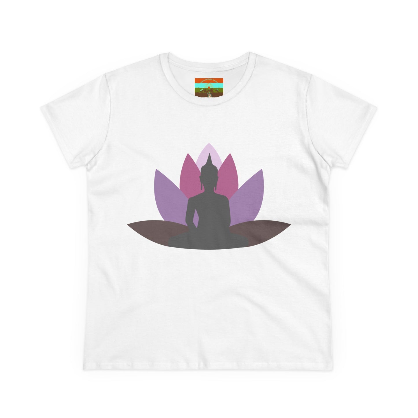 Buddha Lotus Women's Cotton Tee | Mauve | Mindfulness & Yoga Apparel