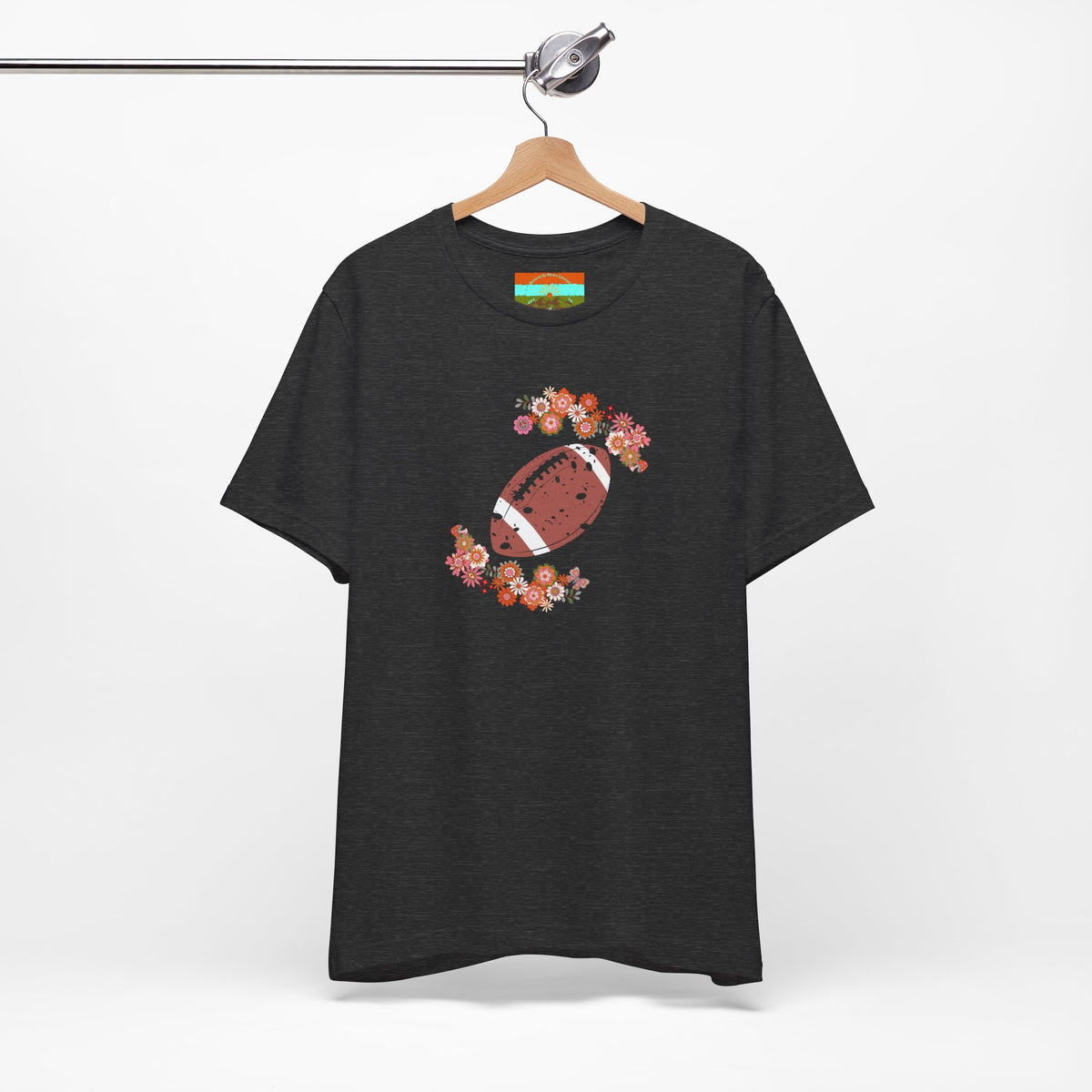 Vintage Floral Football Graphic Tee | 60s Hippie Style