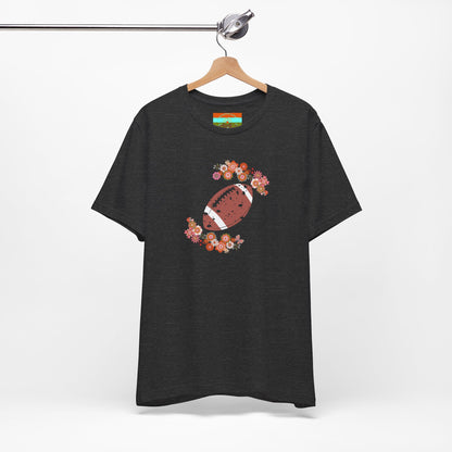 Vintage Floral Football Graphic Tee | 60s Hippie Style