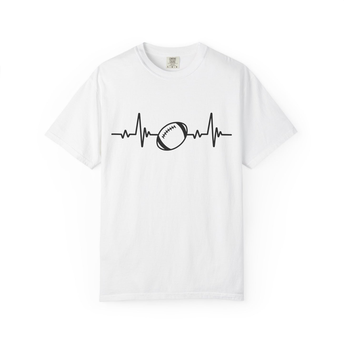 Football Heartbeat Graphic Tee | Soft Cotton T-Shirt for Football Fans