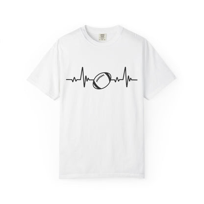 Football Heartbeat Graphic Tee | Soft Cotton T-Shirt for Football Fans