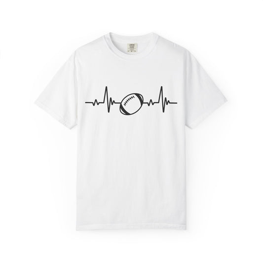 Football Heartbeat Graphic Tee | Soft Cotton T-Shirt for Football Fans