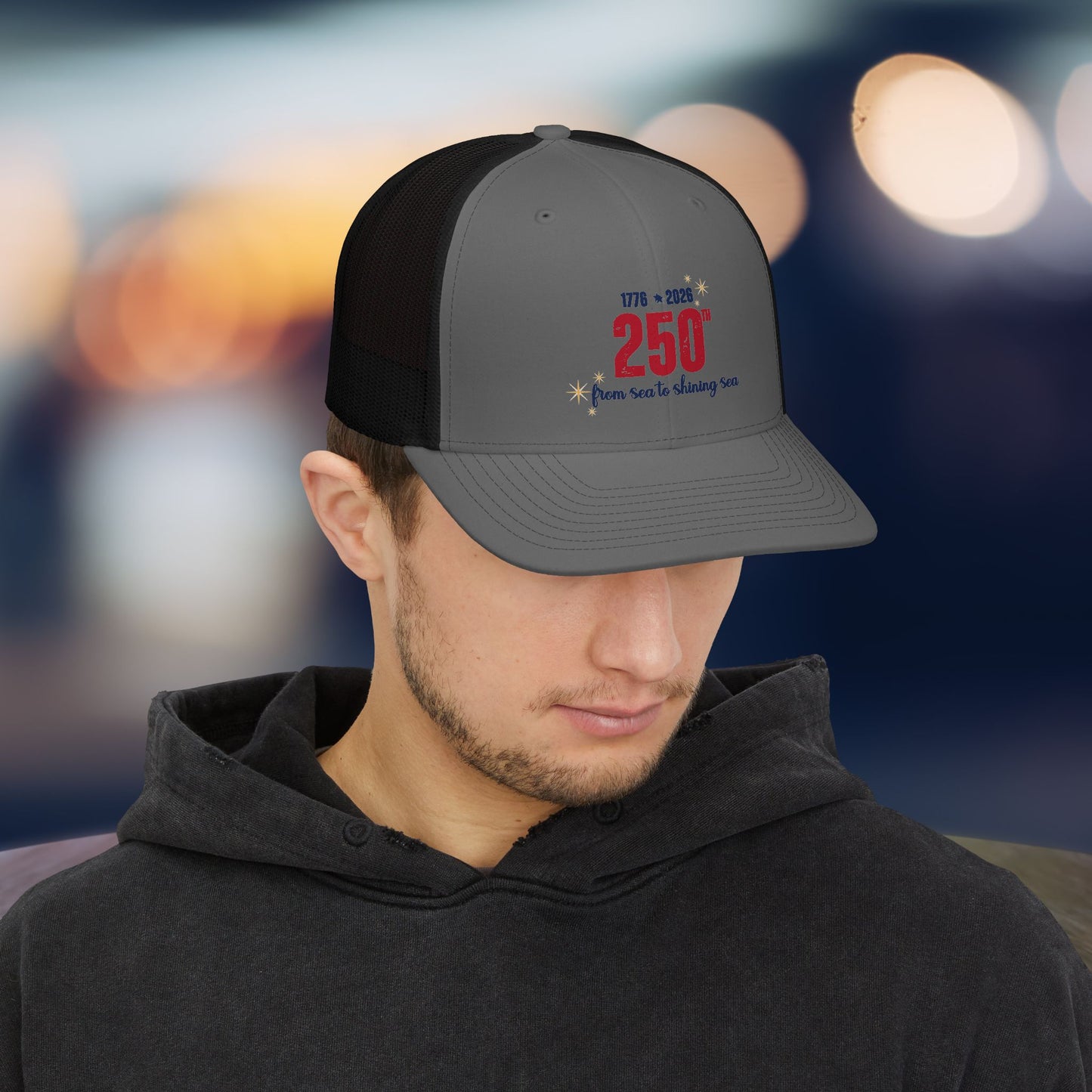 250th Anniversary Trucker Cap - "From Sea to Shining Sea" Patriotic Snapback Hat