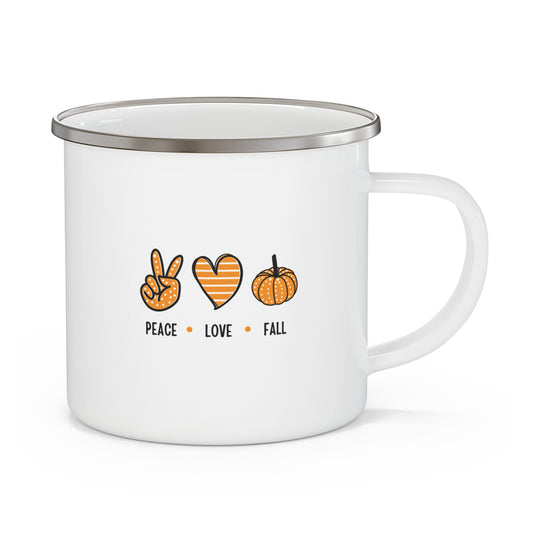 Peace Love Fall  Enamel Camping Mug
