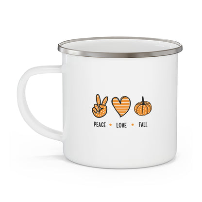 Peace Love Fall  Enamel Camping Mug