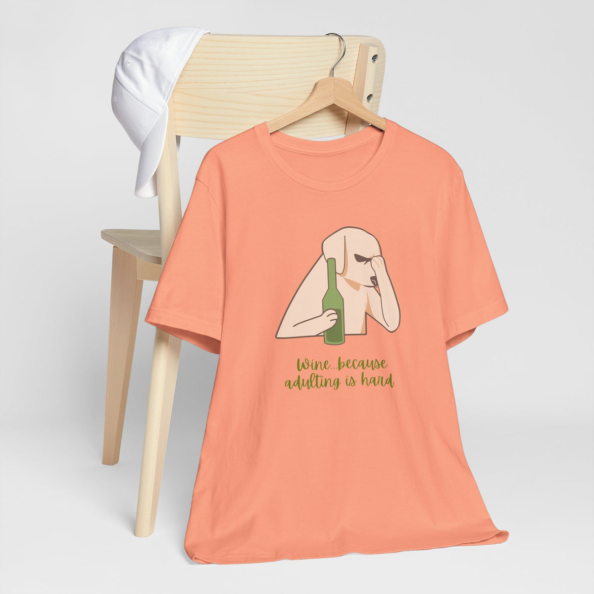 Wine...Because Adulting Is Hard | Unisex Jersey T-Shirt