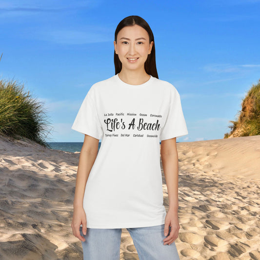 Life’s A Beach – San Diego Unisex Sueded T-Shirt | Beach Lover Tee