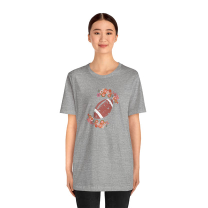 Vintage Floral Football Graphic Tee | 60s Hippie Style