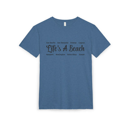 Life’s A Beach – Orange County Unisex Sueded T-Shirt | Beach Lover Tee