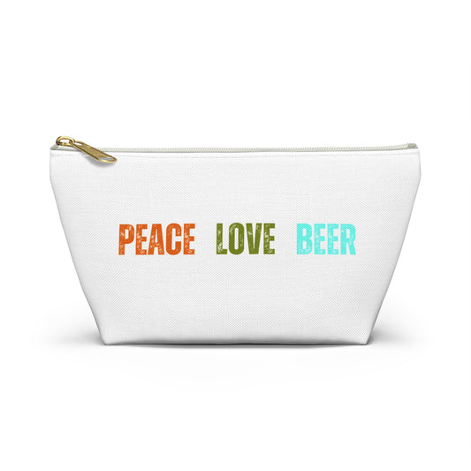 Peace Love Beer Accessory Pouch w T-bottom