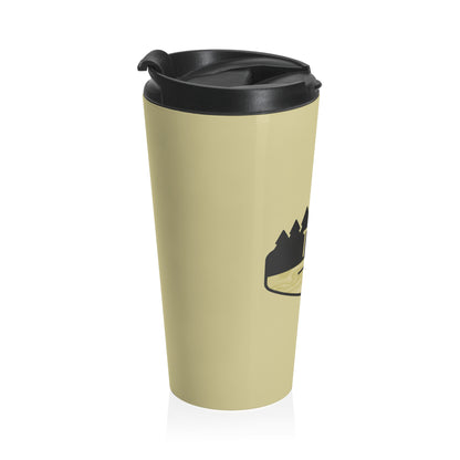 Wooden Hiking Trail Sign Stainless Steel Travel Mug in Ecru