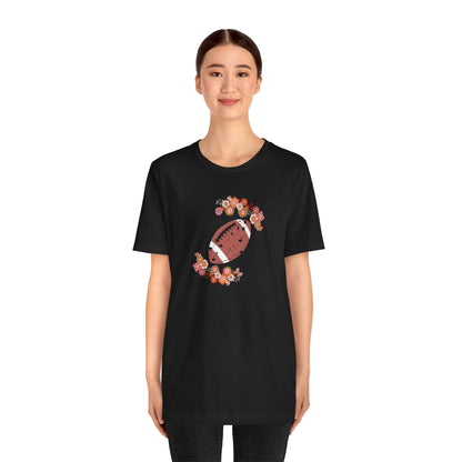 Vintage Floral Football Graphic Tee | 60s Hippie Style