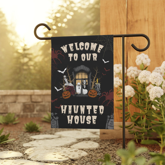 Welcome To Our Haunted House Dracula Garden & House Banner