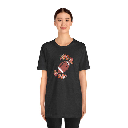 Vintage Floral Football Graphic Tee | 60s Hippie Style