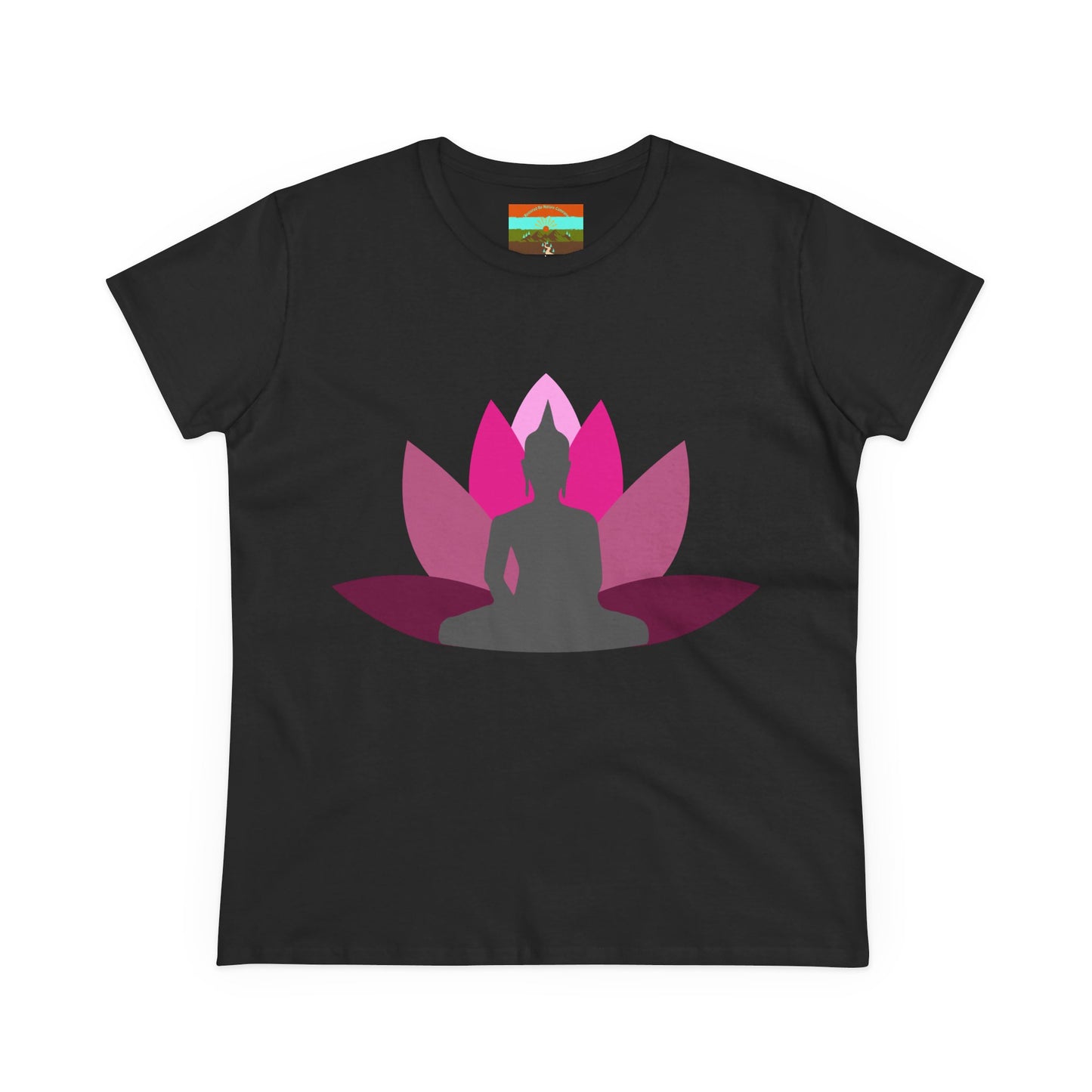 Buddha Lotus Women's Cotton Tee | Cerise | Mindfulness & Yoga Apparel