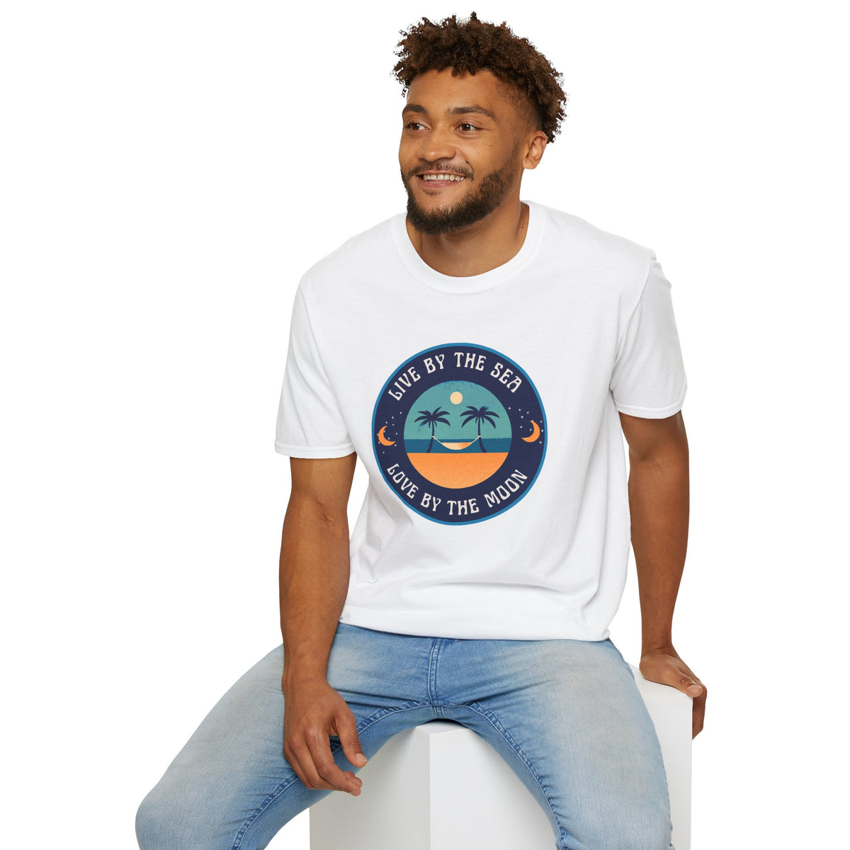 Live By The Sea Love By The Moon | Unisex Soft-style T-Shirt