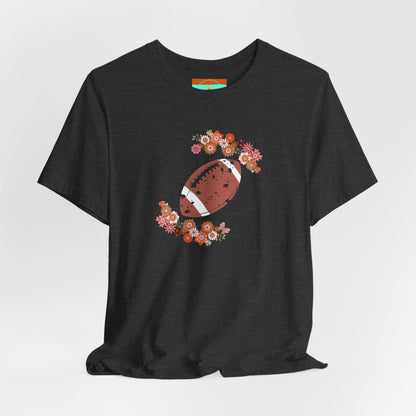 Vintage Floral Football Graphic Tee | 60s Hippie Style