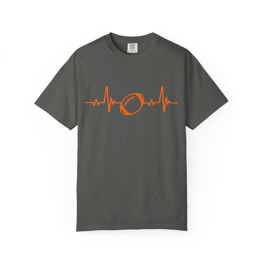 Football Heartbeat Graphic Tee | Soft Cotton T-Shirt for Football Fans