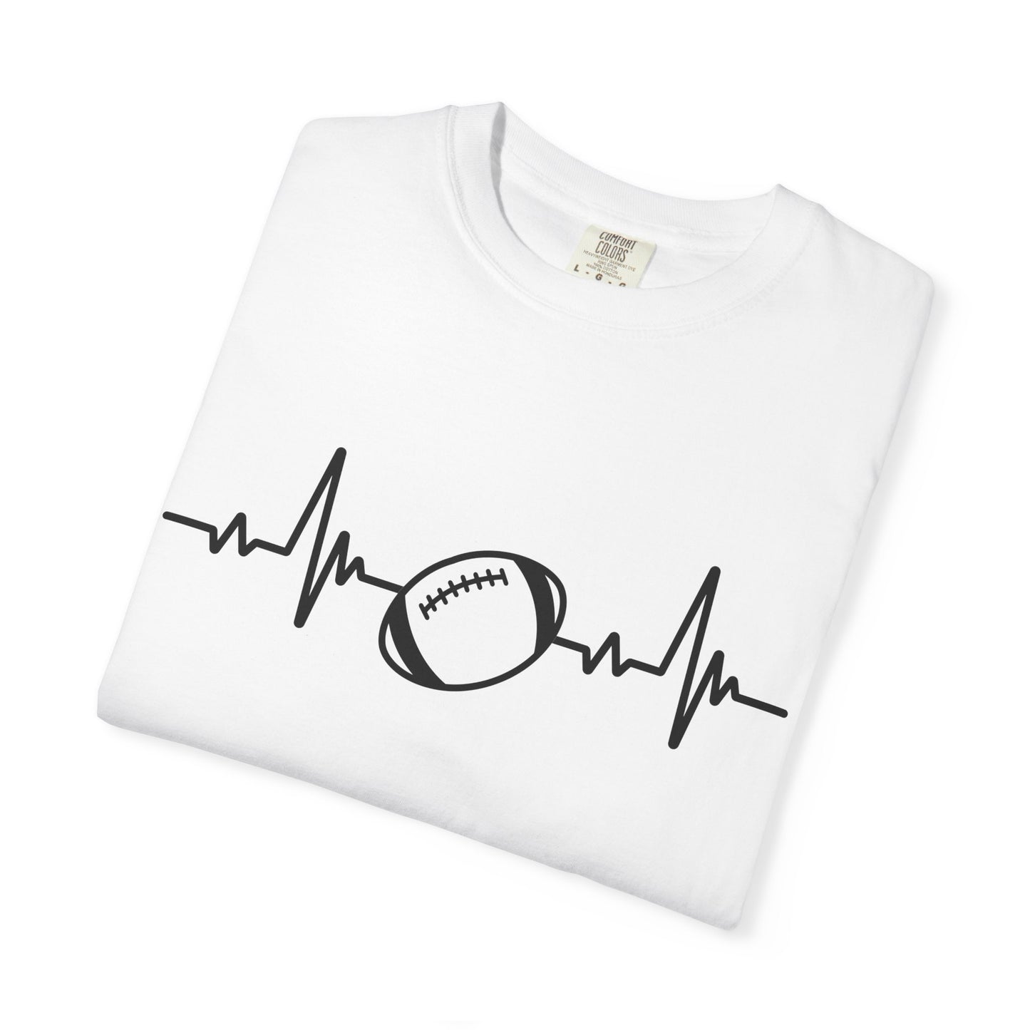 Football Heartbeat Graphic Tee | Soft Cotton T-Shirt for Football Fans