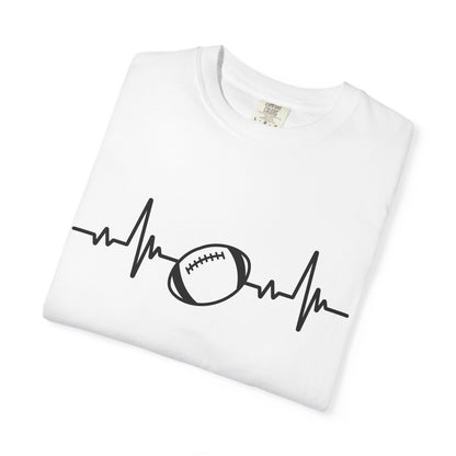 Football Heartbeat Graphic Tee | Soft Cotton T-Shirt for Football Fans