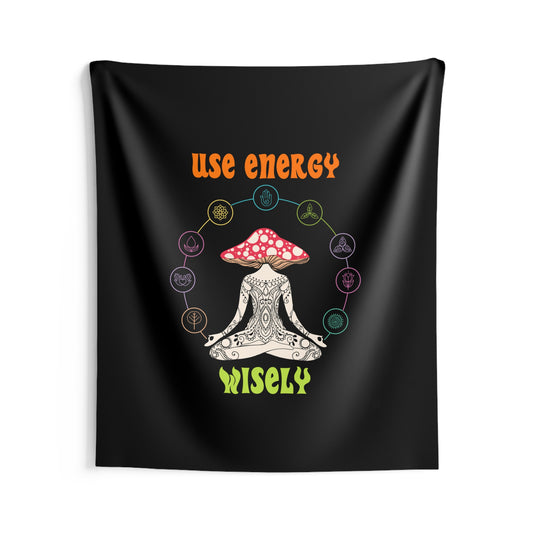 Cosmic Use Energy Wisely Wall Tapestry