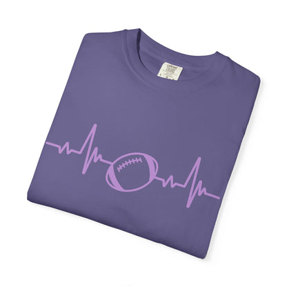 Football Heartbeat Graphic Tee | Soft Cotton T-Shirt for Football Fans