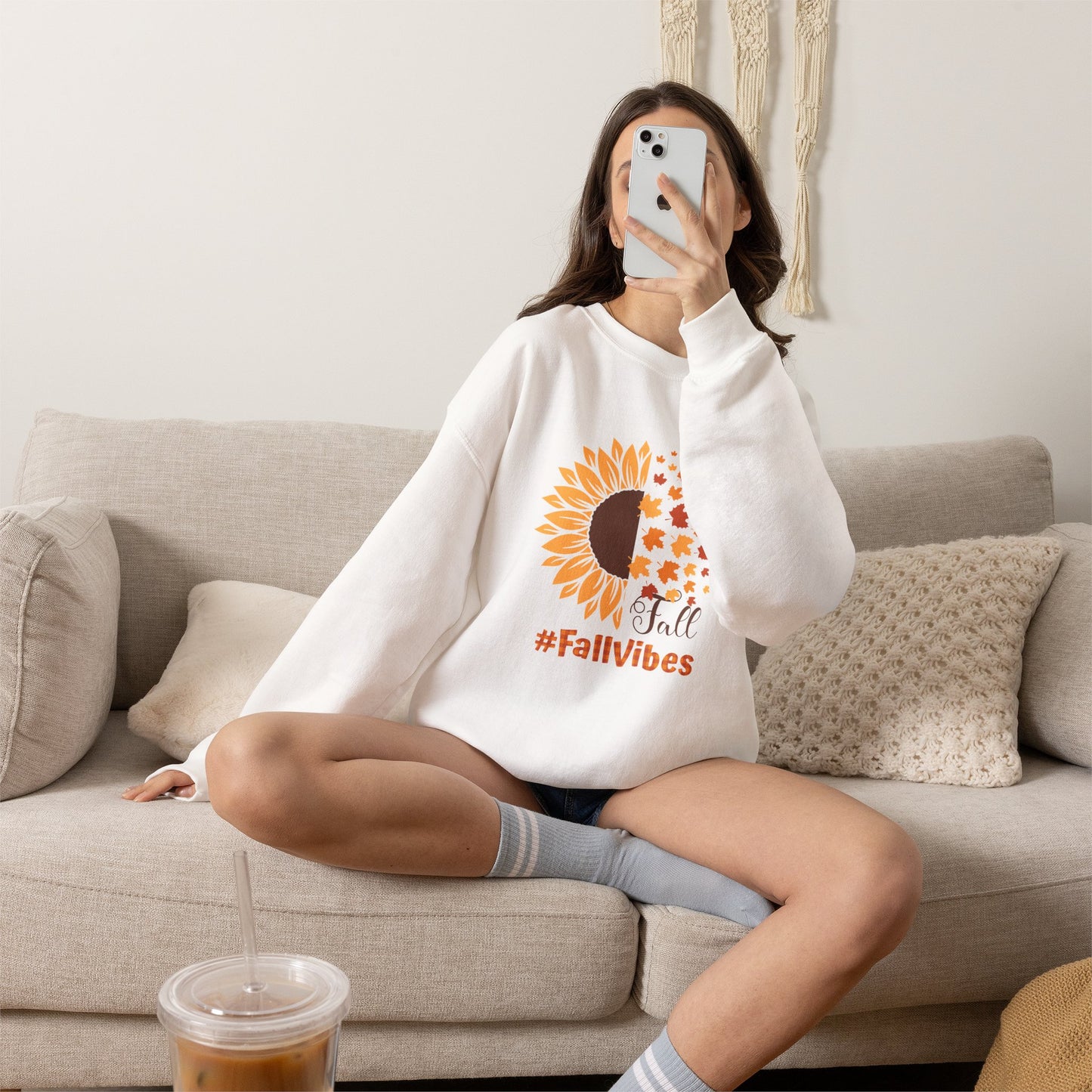 #FallVibes Unisex Heavy Blend Crewneck Sweatshirt