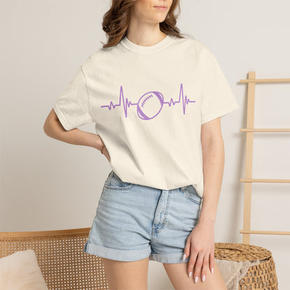 Football Heartbeat Graphic Tee | Soft Cotton T-Shirt for Football Fans