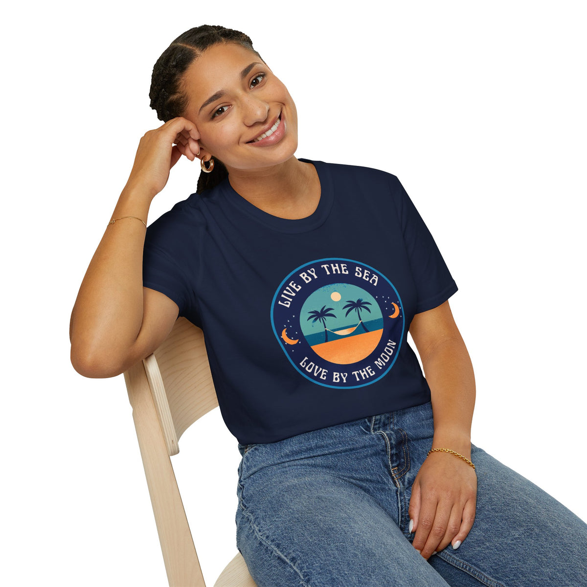Live By The Sea Love By The Moon | Unisex Soft-style T-Shirt