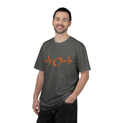Football Heartbeat Graphic Tee | Soft Cotton T-Shirt for Football Fans